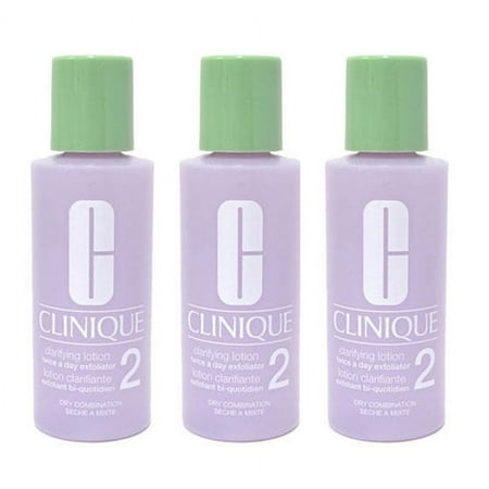 Pack of 3 x Clinique Clarifying Lotion 2 for Dry Combination Skin, 2 oz Each Travel Size