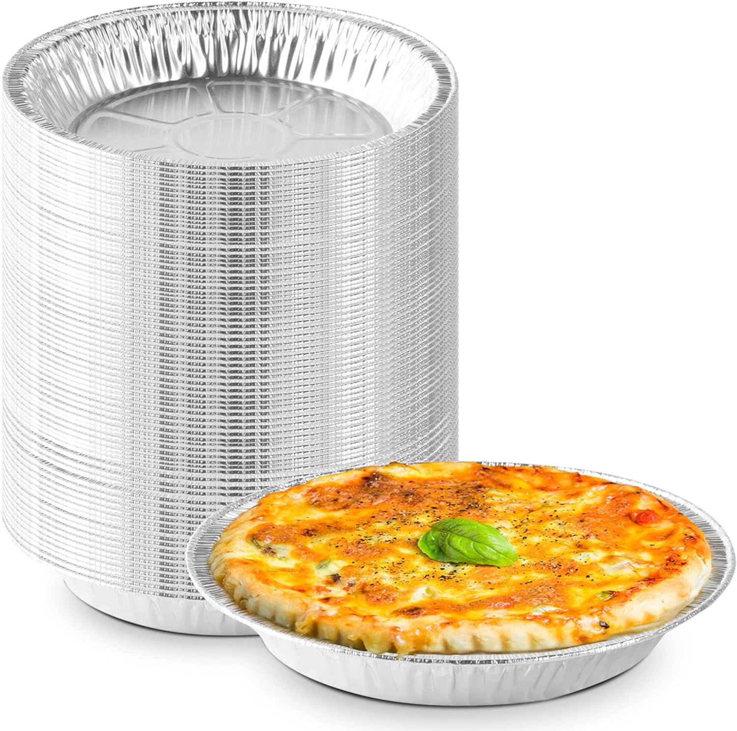 The Baker Celebrations 30 ct. Aluminum Foil Baking Pie Pans 8 inch (7 inch Inner Diameter) - Made in USA