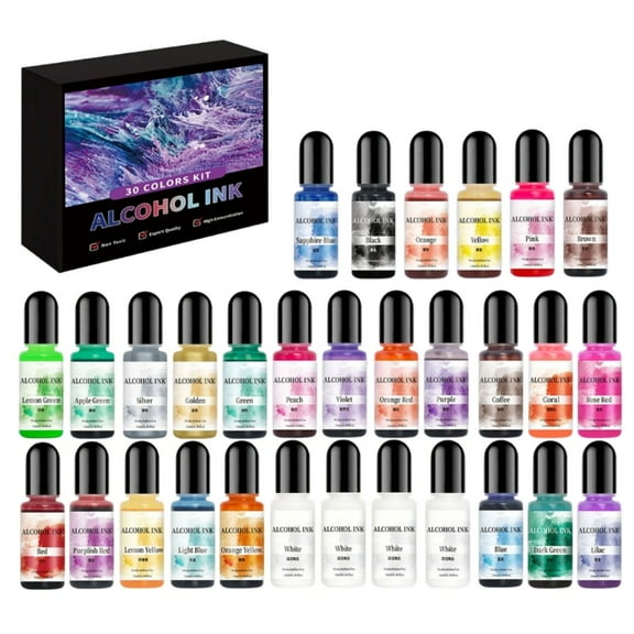 Pack of 30 Ink Collection Unique Colors Epoxy Dye Smudging Dye Epoxy Resin Dye