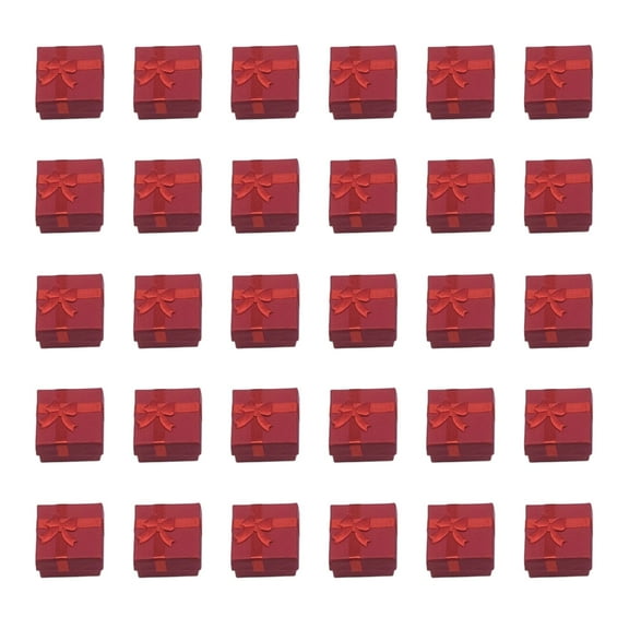 Pack of 30 Jewelry Gift Storage Boxes Small Cardboard Box with Lid and Bowknot for Rings Pendants Necklaces Earrings