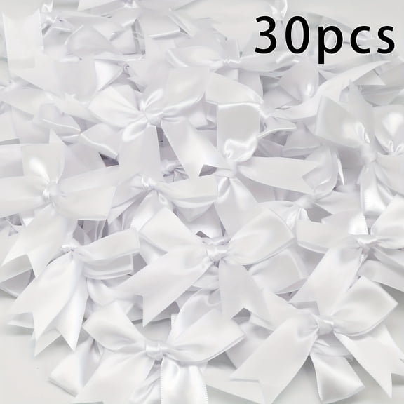 Pack of 30: Large Satin Ribbon Bows — Ideal for Gift Wrapping, Wedding Decor, Crafts, Floral Arrangements, and Parties