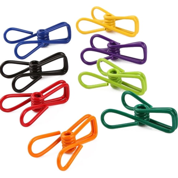 Pack of 30 Multi-Purpose Clothesline Utility Clips, Steel Wire Clips