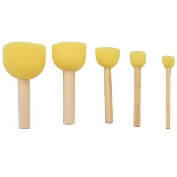 Pack of 30 Round Foam Sponge Paint Brush Set 5 Different Sizes
