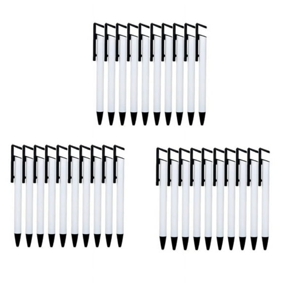 Pack of 30 Sublimation Pen Blanks with Shrink Wrap Coated Aluminum Tube Body for Sublimation Printing Ballpoint Pens