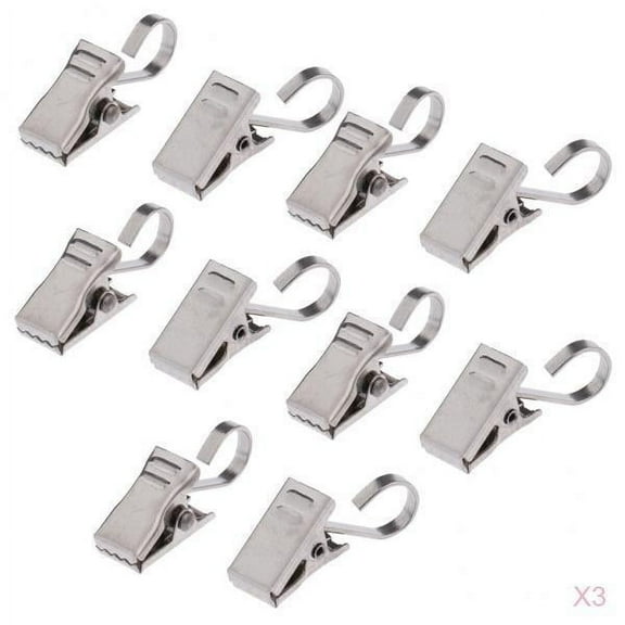 Pack of 30Pcs Shower Curtain Clips with Hook Clips,Curtain Drapery Glider Clamps Hanger 35mm