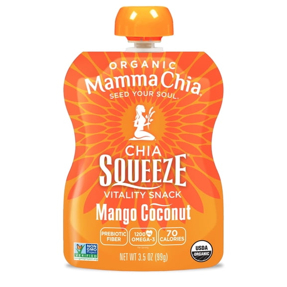 (Pack of 32) Mammachia Chia Squeeze Mango Coconut 3.5 Oz