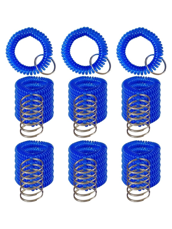 Pack of 36 Colorful Spring Spiral Wrist Coil Key Chain, Wristband Key Ring