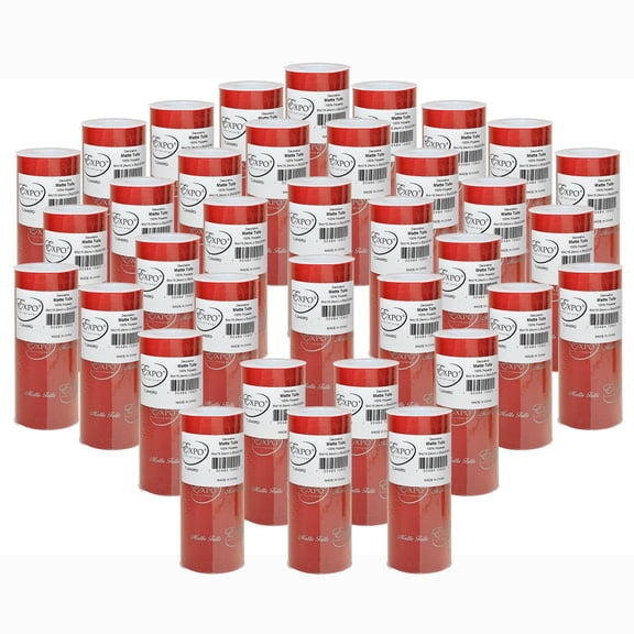 Pack of 36 Decorative Matte Tulle Spool of 6 Inch X 25 Yards