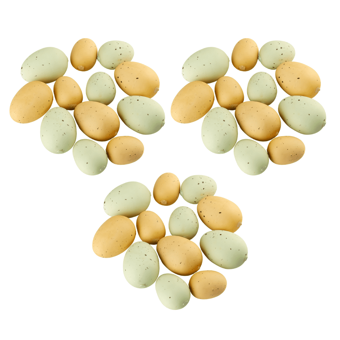 Pack of 36 Yellow and Green Speckled Faux Easter Eggs - For DIY Spring Displays, Easter Baskets, Decor and Photo Props