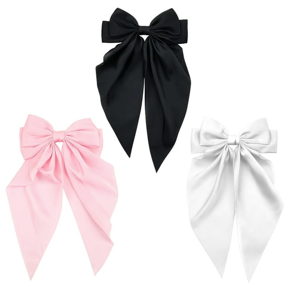 Pack of 3pcs Oversized Fabric Hair Bowknot Clip Washable Ribbon Hairpin For Wedding Party Prom Hairstyling Essential
