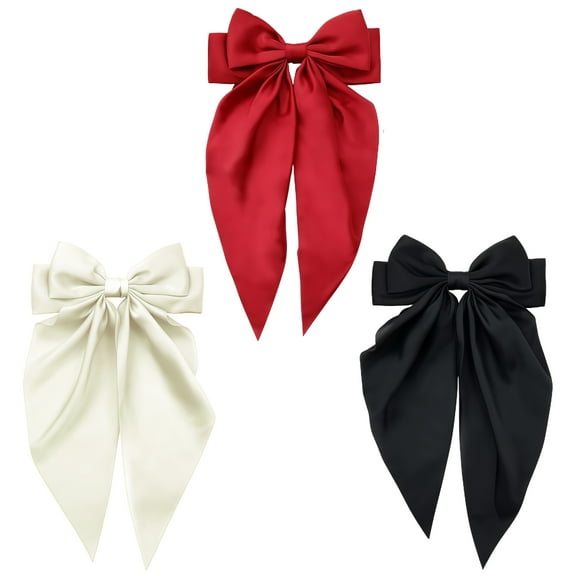 Pack of 3pcs Oversized Fabric Hair Bowknot Clip Washable Ribbon Hairpin For Wedding Party Prom Hairstyling Essential