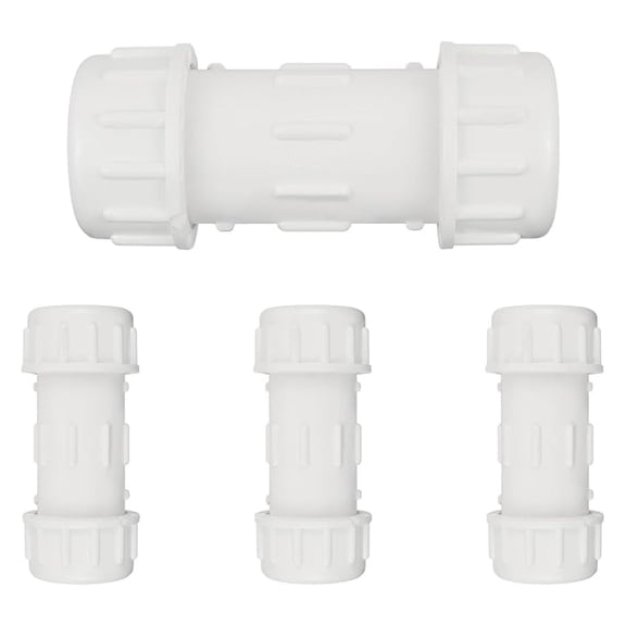 (Pack of 4) 1-1/4-Inch PVC Compression Coupling, Schedule 40, Quick Connecting Piping and Repairs of PVC Pipe,(PVC040-4PCS)