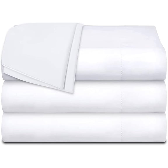 Pack of 4 100% Egyptian Cotton 800 Thread Count - Flat Sheet California King Size Soft, Breathable Wrinkle Free Flat Sheet - White Solid