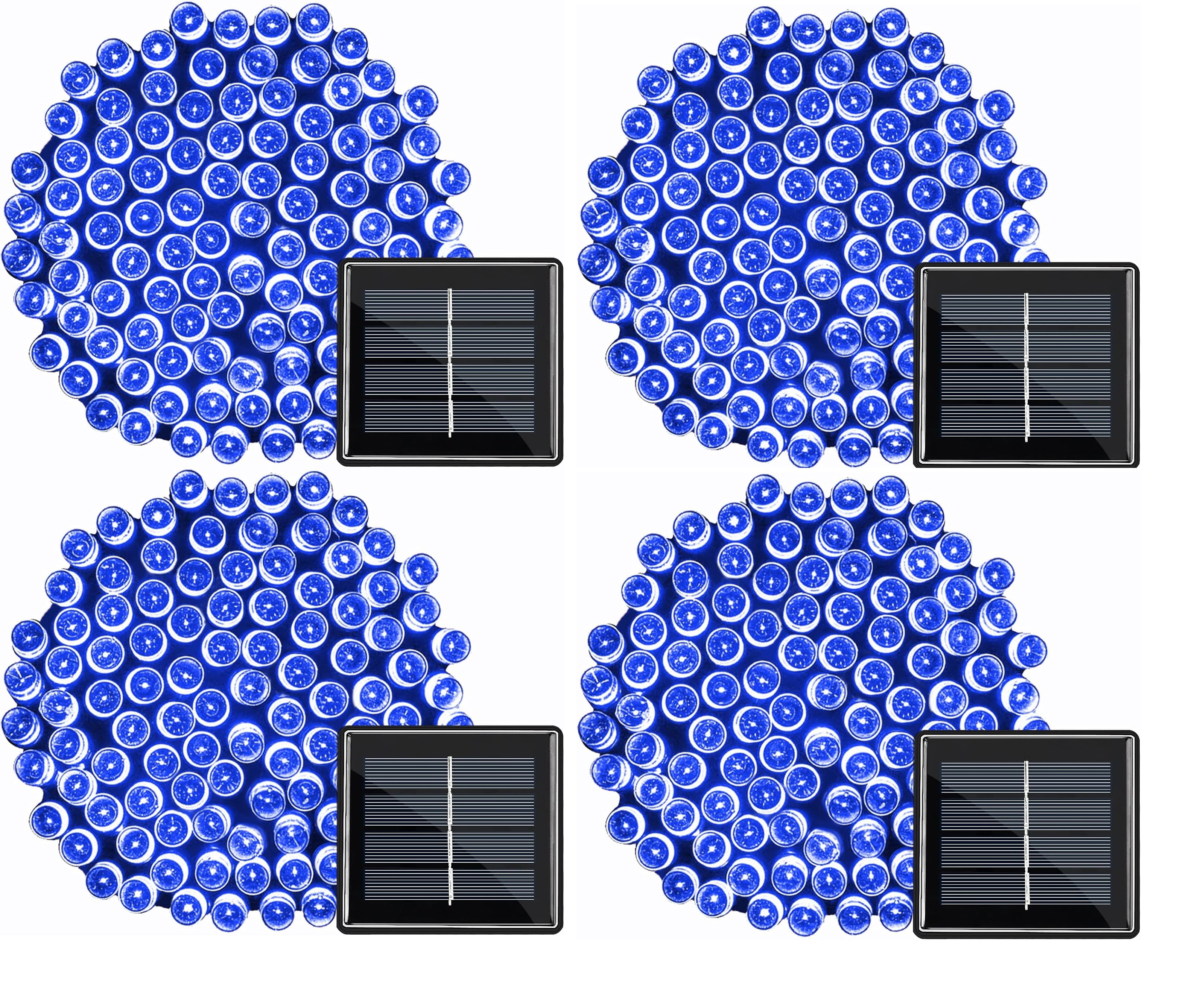 Pack of 4 100 LED Blue Outdoor Solar String lights for Garden Wedding Party Lamps