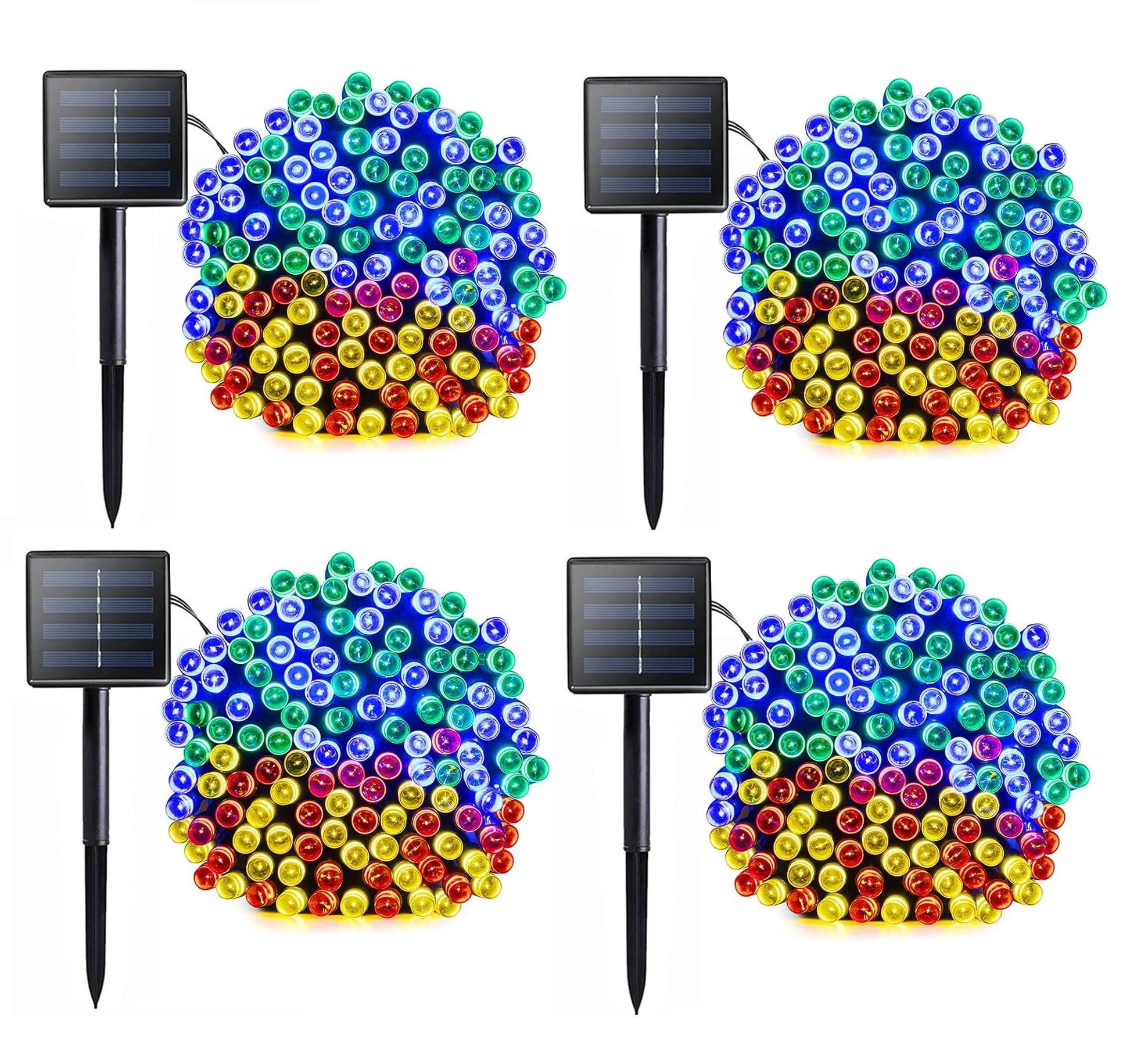 Pack of 4 100 LED Multi Color Outdoor Solar String lights for Garden Wedding Party Lamps