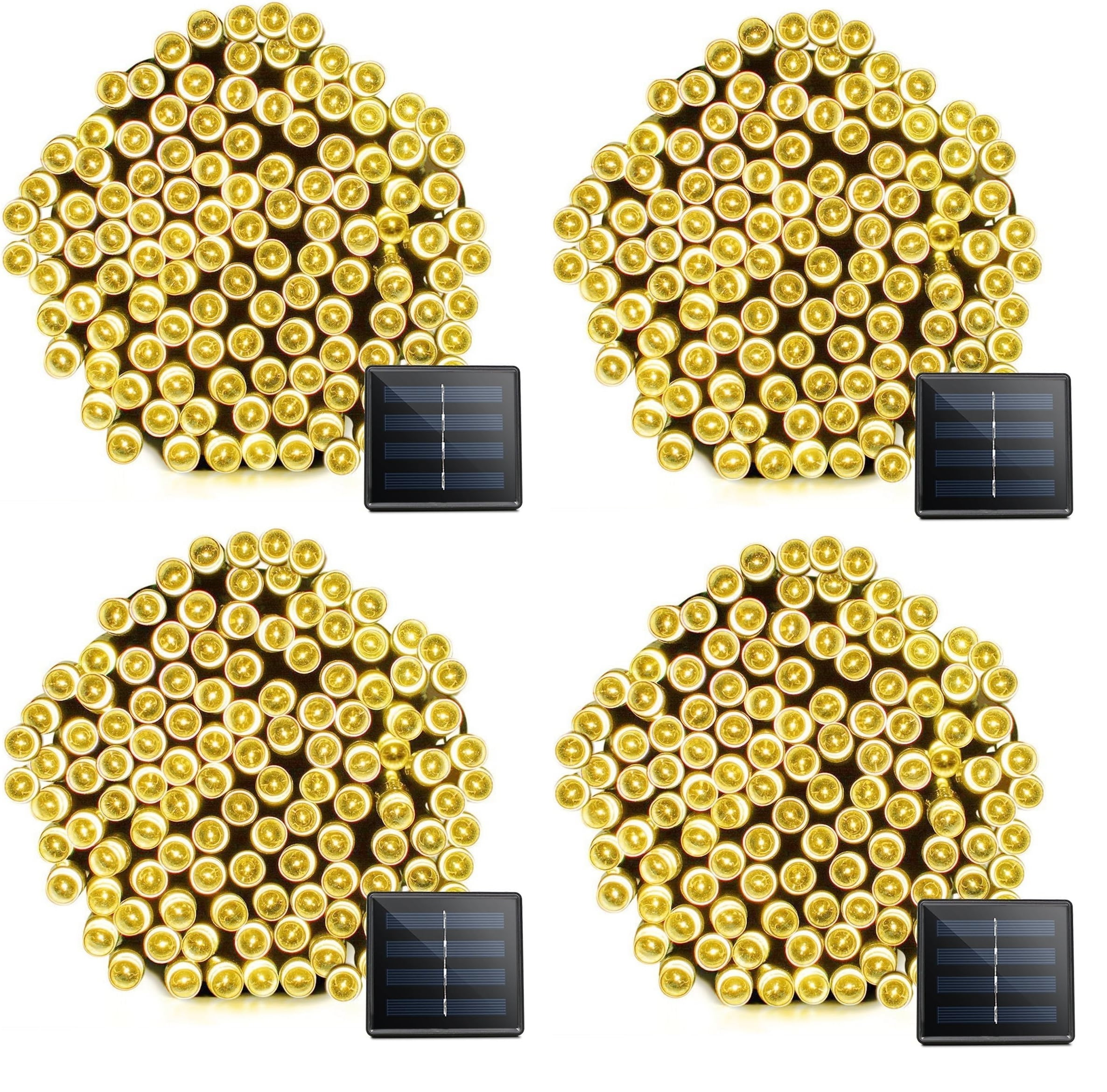 Pack of 4 100 LED Warm White Outdoor Solar String lights for Garden Wedding Party Lamps