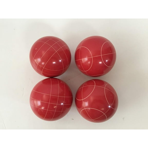 Pack of 4-107mm Bocce Balls (4 of 8) - Red with 2 Different Scoring Patterns