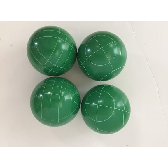 Pack of 4-107mm Bocce Balls (7 of 8) - Green with 2 Different Scoring Patterns