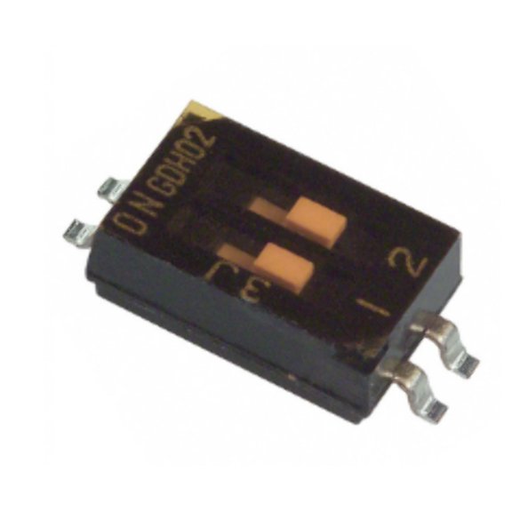 Pack of 4 1571983-1 Dip Switch SPST 2 Position Surface Mount Slide (Standard) Actuator 25mA 24VDC :RoHS, Tube