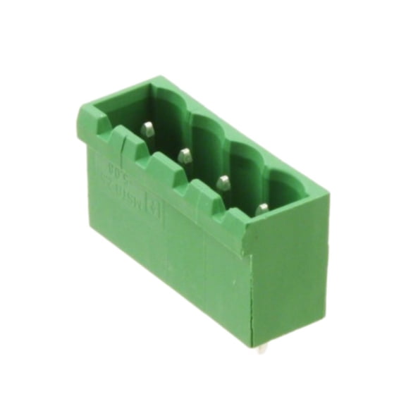 Pack of 4 1755752 Terminal Block Header 4 Position, Male Pins, Shrouded (4 Side) 0.200 (5.08mm) Vertical Through Hole