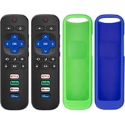 Pack of 4 2 Pack Replaced Remote Control only for Roku TV, 2 Pack Remote Control Cover for Roku Remote