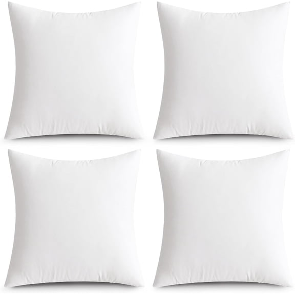 Pack of 4 22x22 Inch Waterproof Square Pillow Inserts