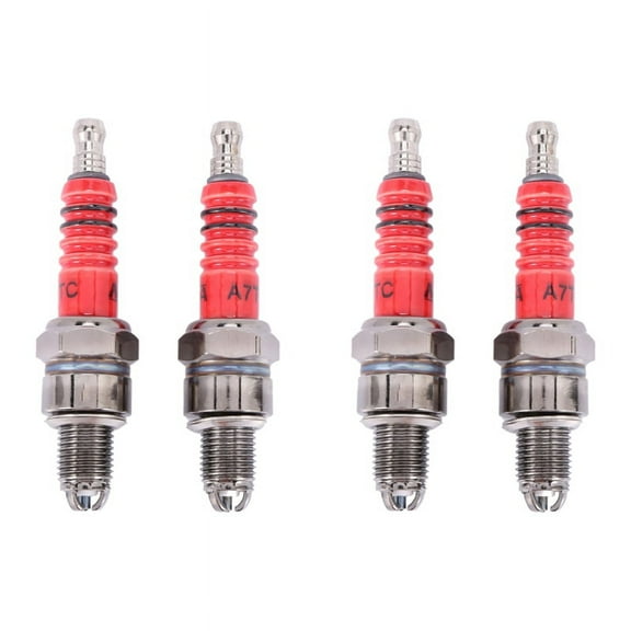 Pack of 4 3 Electrode Spark Plug A7tc for 50cc 110cc 125cc 150cc Atv Scooter Dirt Bike Go Kart