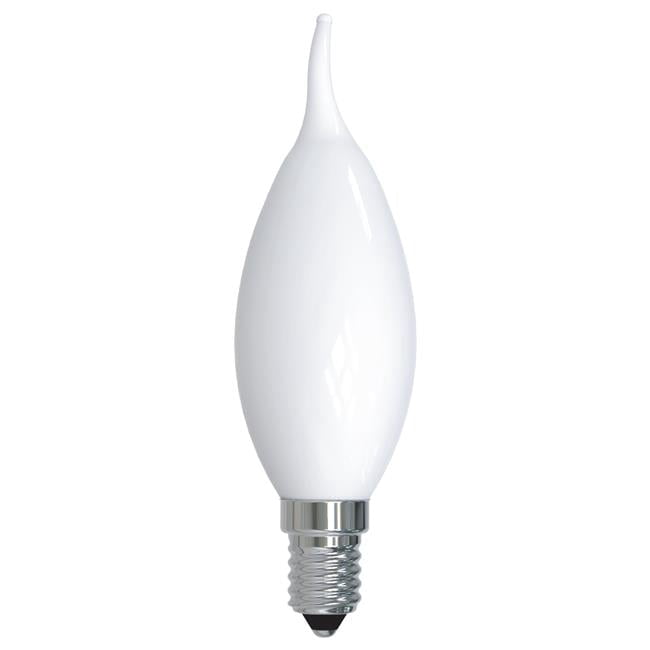 Pack of (4) 4.5 Watt Dimmable Milky Filament CA10 Candelabra (E12) LED Bulb - 400 Lumens  3000K  and 90 CRI