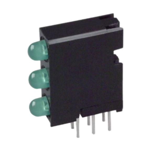 Pack of 4 5640200222F LED Circuit Board Indicator LED Circuit Board Indicator 3 High Green (x 3) Diffused, Tinted 1.9V 2mA Through Hole, Right Angle