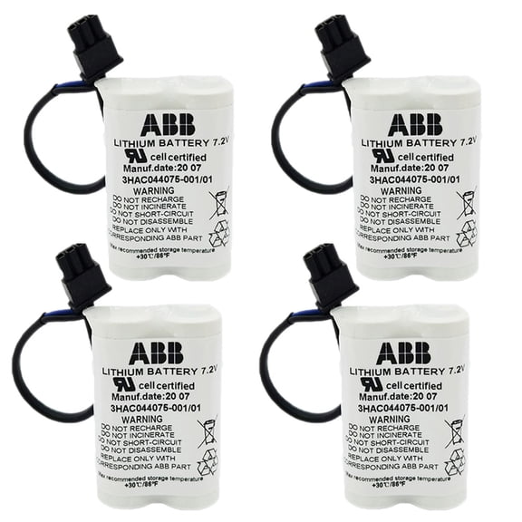 (Pack of 4) 7.2V 3HAC044075-001/01 SMB PLC Battery for Robot CPU ABBTA521 ABB3HAC16831-1 CNC Machine Tools