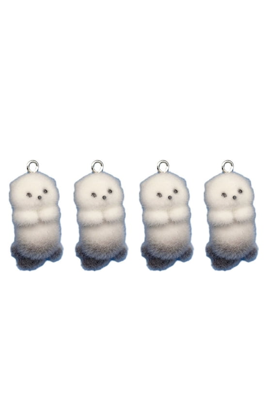 Pack of 4/8 Otters Charm Keychain Accessories Plush Otters Jewelry Charm Suitable for Earring Necklace Jewelry Making