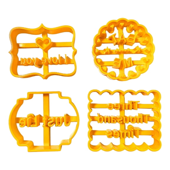 Pack of 4 ABS Cookie Cutters Creative Baking Tool with Festival Designs for Family Activity
