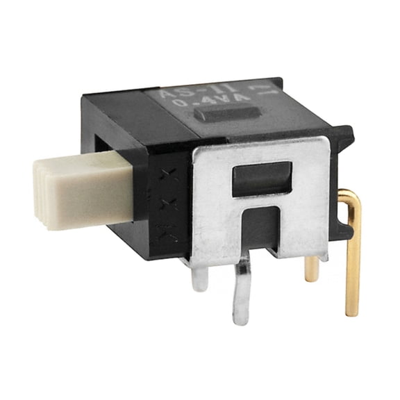 Pack of 4 AS11CH Slide Switch SPST Through Hole, Right Angle :RoHS