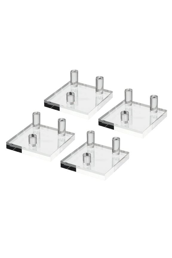 Pack of 4 Acrylic Holders for Agates Slices and Rock Small Collectibles Display Stands Fossils Corals Storage Organizers