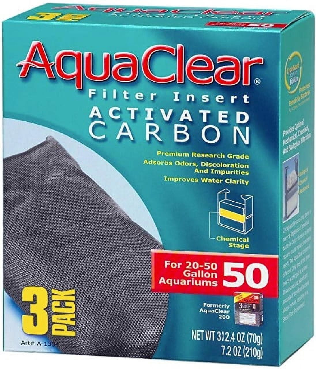 [Pack of 4] AquaClear Filter Insert Activated Carbon 50 gallon - 3 count