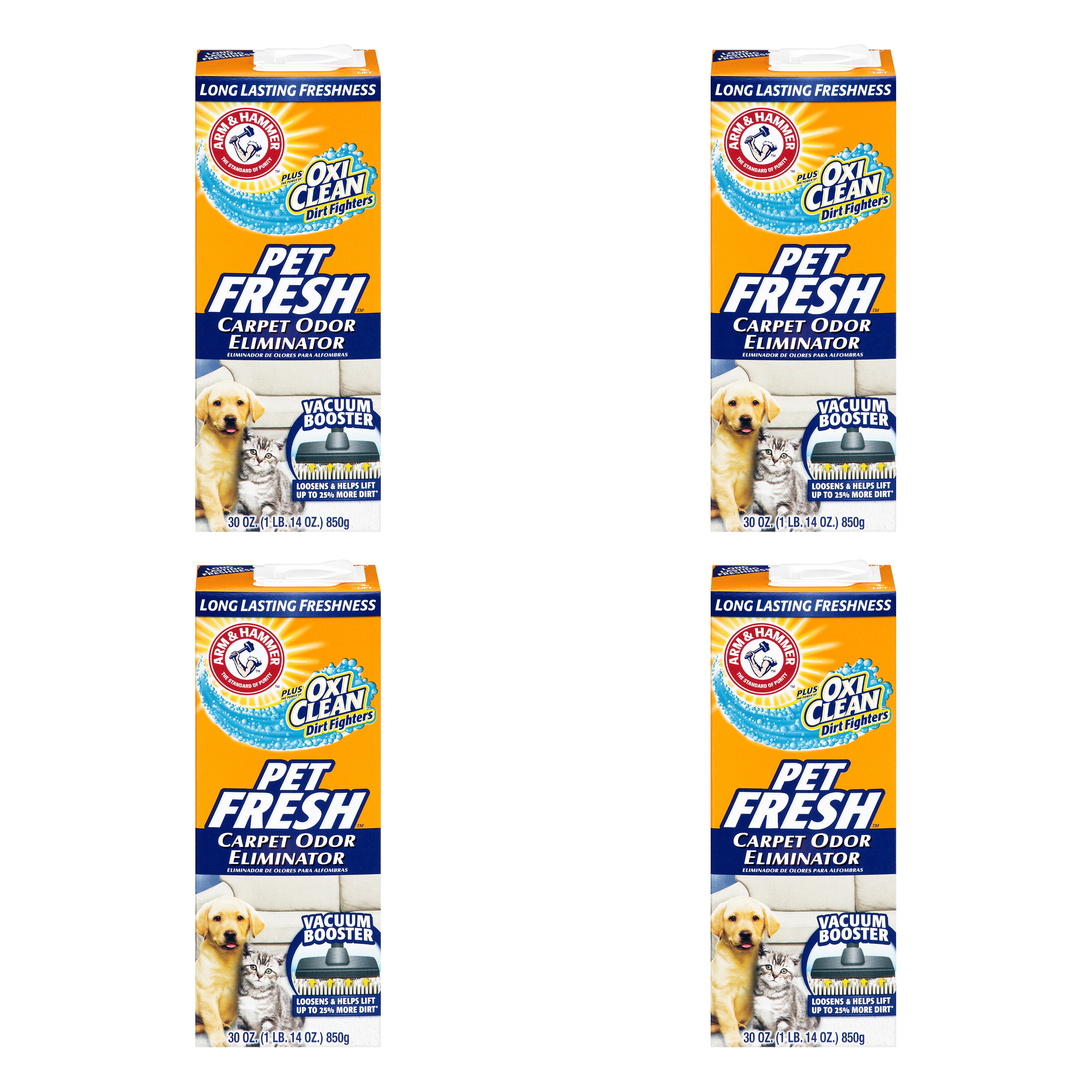 Pack of 4 Arm & Hammer Carpet Odor Eliminator, Pet Fresh 30 oz