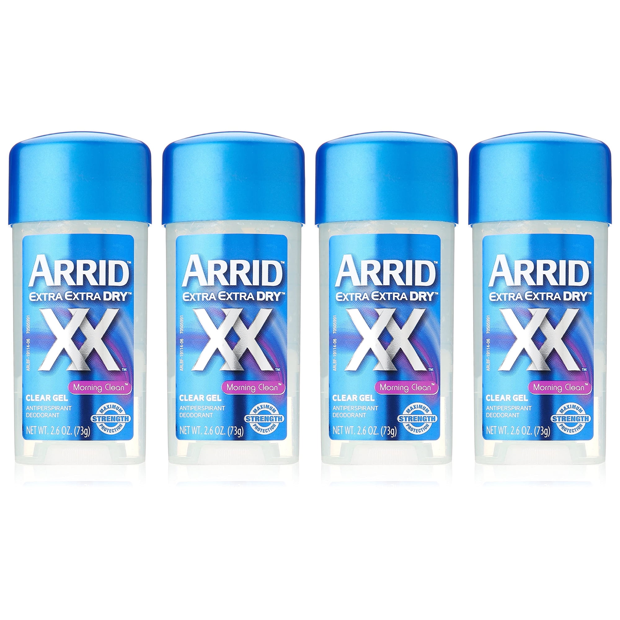 Pack of (4) Arrid Extra Dry Antiperspirant and Deodorant Clear Gel Morning Clean 2.6 Oz