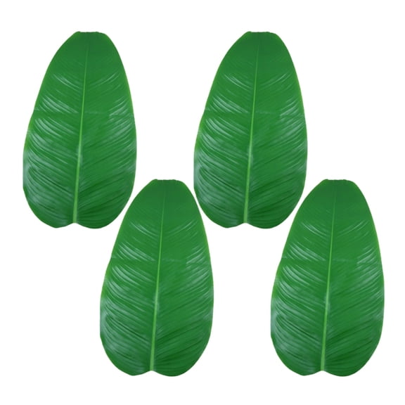 Pack of 4 Artificial Banana Leaves for Home Decoration Tropicals Foliages High Realisms Sturdy Plastic Materials