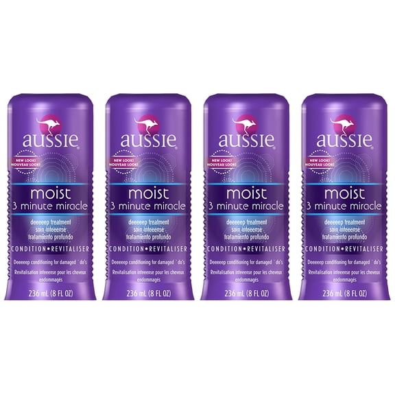 Pack of (4) Aussie 3 Minute Miracle Reconstructor Deep For Dry To Damaged Hair 8oz