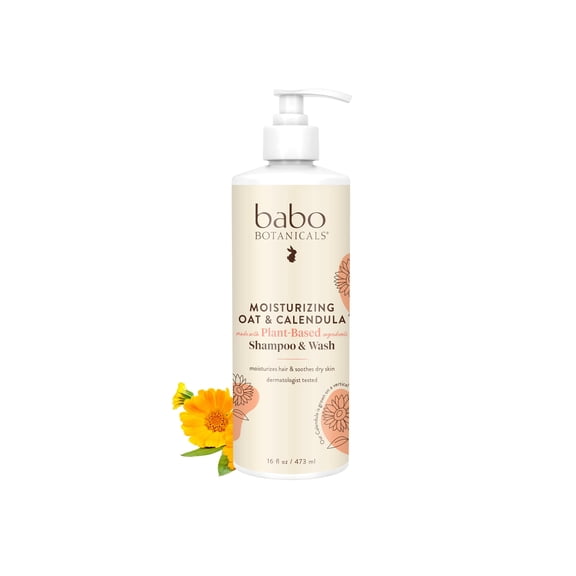 (Pack of 4) Babobotani Wash Shampoo Oat Milk Calen 16 Oz