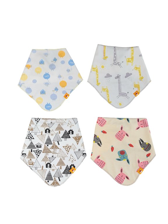 Pack of 4 Baby Bandana Drool Bibs