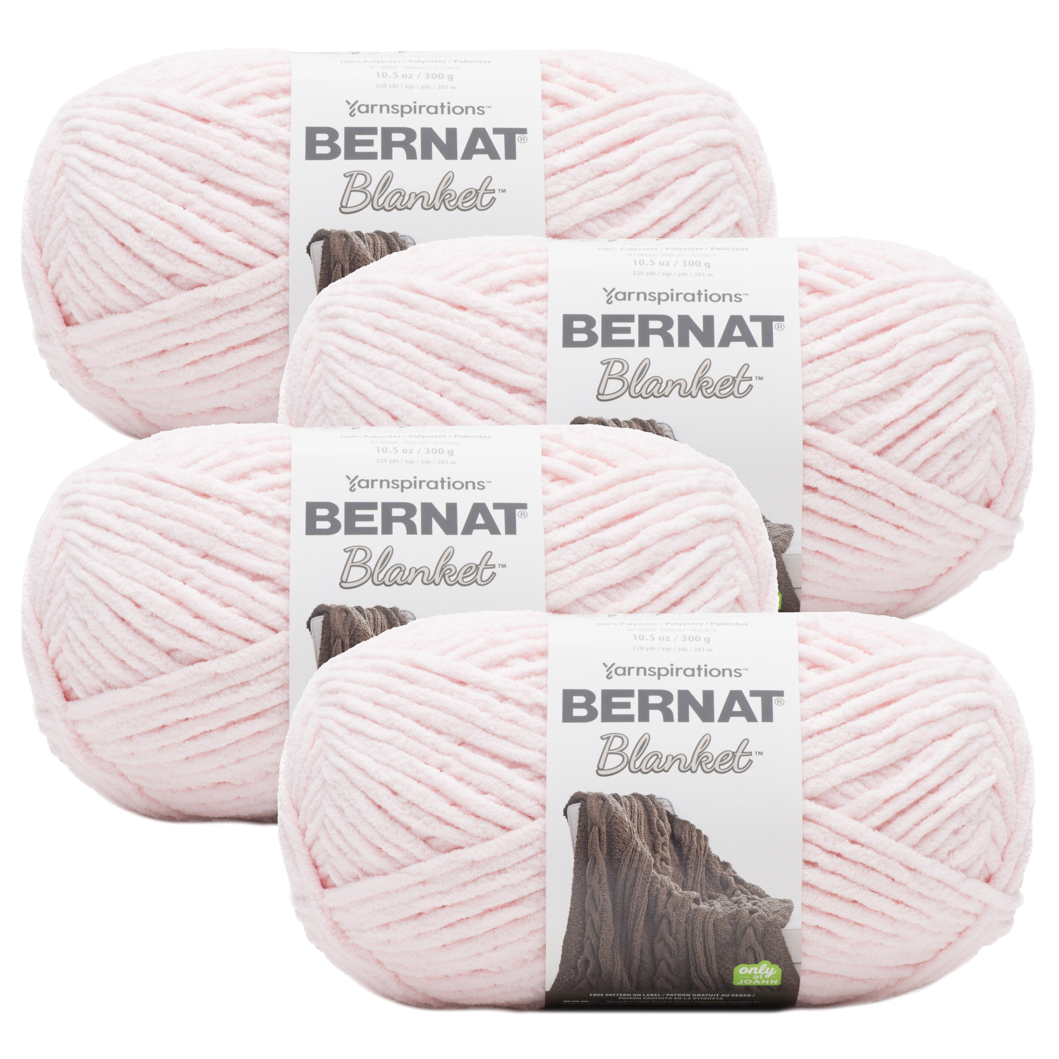 (Pack of 4) Bernat Blanket Big Ball Yarn-Blush Pink