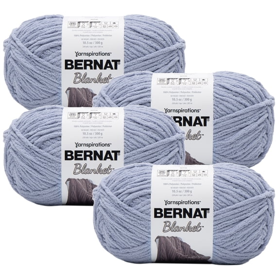 (Pack of 4) Bernat Blanket Big Ball Yarn-Cornflower