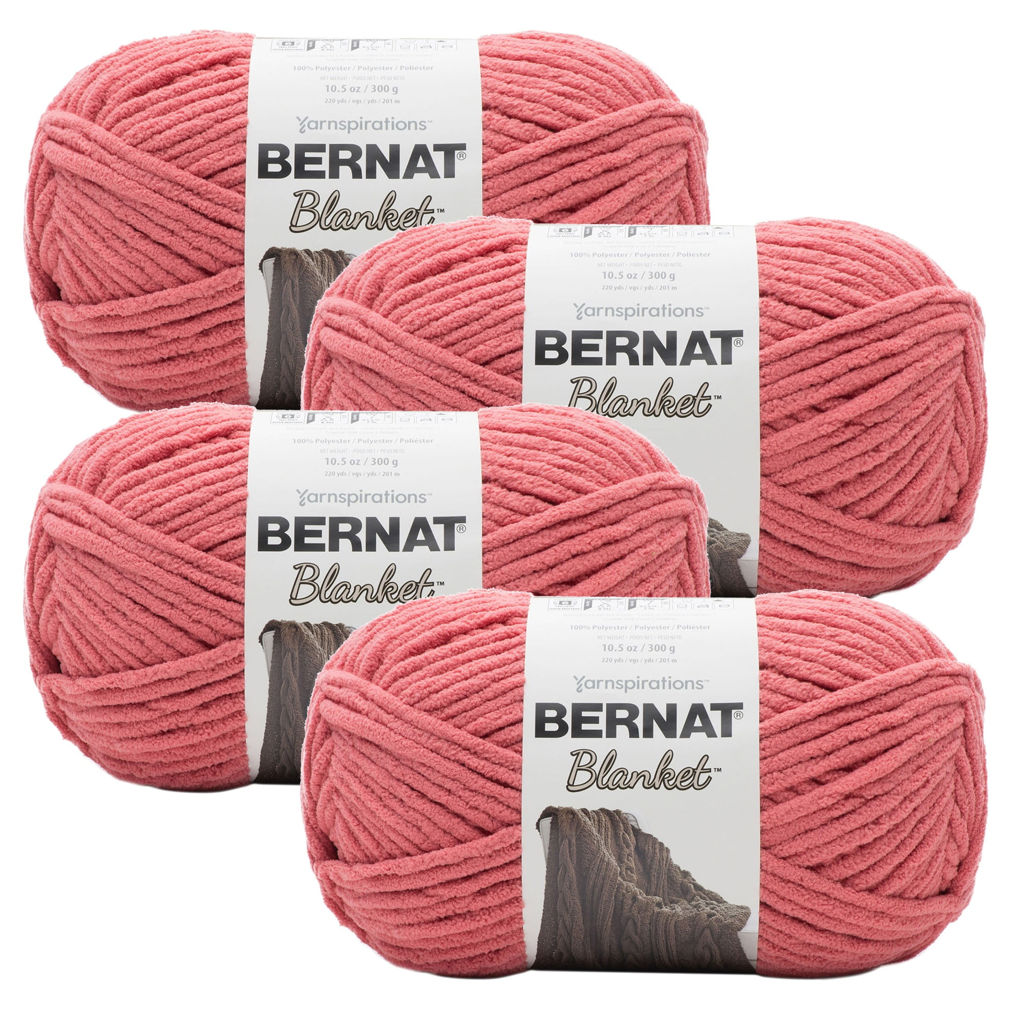 (Pack of 4) Bernat Blanket Big Ball Yarn-Terracotta Rose