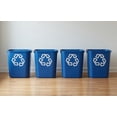 thumbnail image 1 of Pack of 4 Blue 3.5 Gallon/14 quart/13.25 L Small Recycling Bins - Plastic Deskside Wastebaskets with Recycling Symbol for Home, Office, Kitchen, 1 of 5