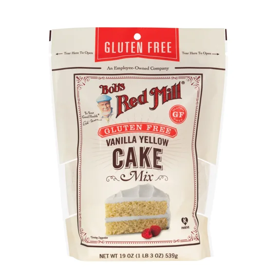 Pack of 4, Bobs Red Mill Gluten Free Vanilla Yellow Cake Mix, 19 oz