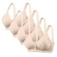 thumbnail image 1 of Pack of 4 Bras for Women, 4 Pack Push up Padded Lace Bras with Soft Cup Back Hook & Eye Closure, 1 of 4