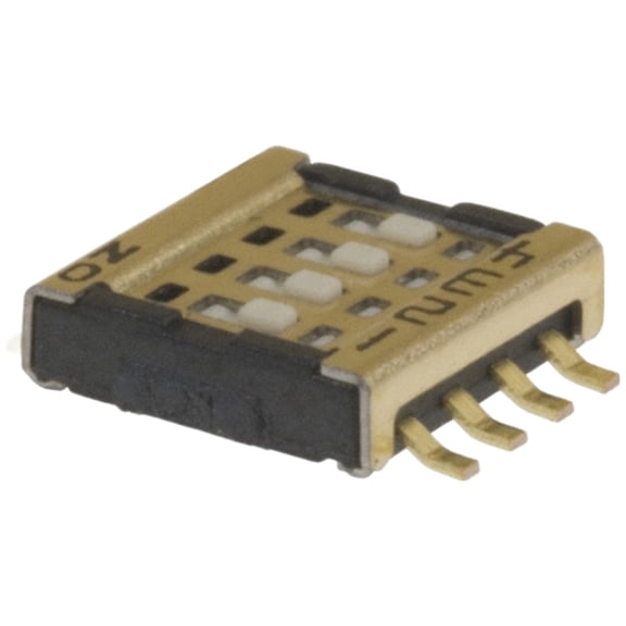 Pack of 4 CVS-04TB Switch Slide Dip SPST 100MA 6V, Bulk, RoHS