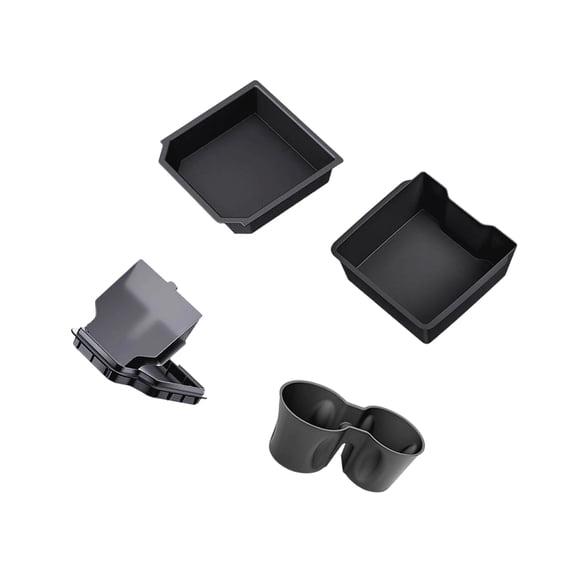 Pack of 4 Car Center Console Addons Including Storage Space Two Drink Possessors and Armrest Storage Box for Vehicle Organization