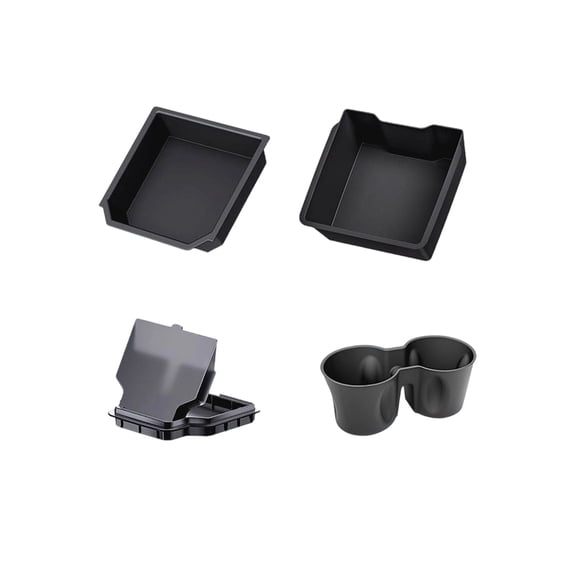 Pack of 4 Car Center Console Addons Including Storage Space Two Drink Possessors and Armrest Storage Box for Vehicle Organization